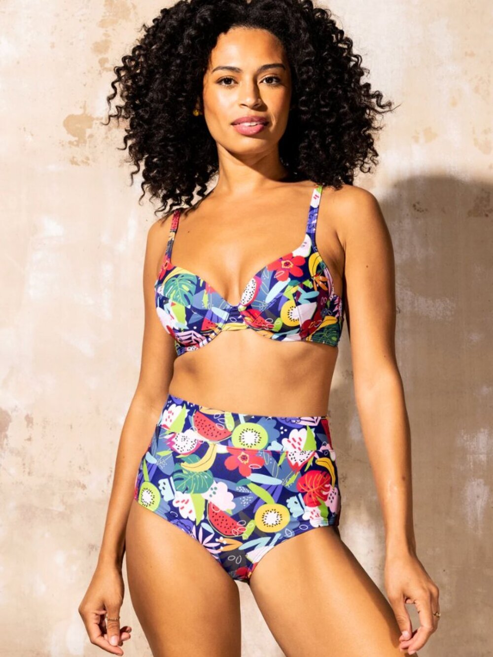 MOTT50 NWT Celeste Top Joana Bottom 2-Piece Swim Set Multicolor Bikini, 36A/ S